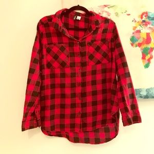 H&M - Plaid Red Shirt - Size L